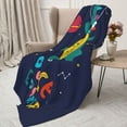 thumbnail image 3 of Sikiie Dinosau Space Explorer Cozy Flannel Fleece Throw Blanket: Lightweight & Thick for All Seasons - Perfect for Women, Men, & Kids"50"x40", 3 of 6