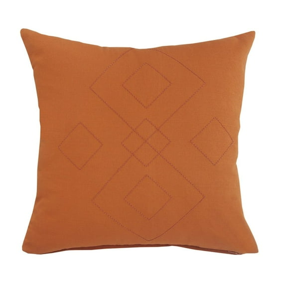 LR Home Ox Bay Orange Solid All-Natural Cotton Pillow Cover
