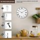 thumbnail image 3 of Wall Clock - 12 Inch Wooden Silent Non-Ticking Kitchen Clocks Wall Decorative Battery Operated - Vintage Roman Numeral Wooden Clock(White, 12"), 3 of 4