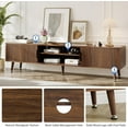 thumbnail image 2 of PulseFay Mid Century TV Stand, Modern TV Console for TVs up to 70 Inches, Entertainment Center with Storage, TV and Media Consol, (Walnut), 2 of 8