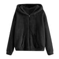 thumbnail image 5 of HOMADLES Mens Zipper Hood Jacket Fleece Lined Warm Plus Size Hooded Long Sleeved Cardigan Coat for Men Casual Jacket Black L, 5 of 5