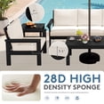 thumbnail image 6 of FUNDAZE Oversized HDPE Patio Furniture Sets, 3-Seater Outdoor Conversation Set | For Patio, Poolside, Backyard Use, Black Frame with Khaki Cushion, 6 of 7
