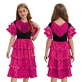 thumbnail image 1 of RUNQHUI Robe de Fête Festival Espagnol pour Filles avec Franges Jupe Maxi Lyrique à Volants Tenue de Danse Rose Vif 16, 1 of 6