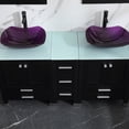 thumbnail image 7 of Wonline 60Inch Black Bathroom Vanity Sink Combo Solid MDF Cabinet with Purple Double Glass Vessel Sink and Faucet with Pop Up Drain Combo, 7 of 7