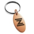 thumbnail image 1 of Stainless Steel Letter Z Initial Empire Monogram Engraved Small Oval Charm Keychain Keyring, 1 of 1