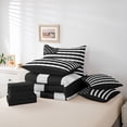 thumbnail image 5 of Homewish Fashion American Flag Twin Bedding Sets 7-Piece, Black Grey Stripes Bedding Comforter Set, Modern Abstract Ombre Reversible Sheet Sets, Luxury Bedroom Decor, 5 of 7