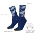 thumbnail image 4 of Vsdgher Christmas Blue Crew Socks for Men & Women, Breathable Casual Athletic Ankle Socks, 4 of 6