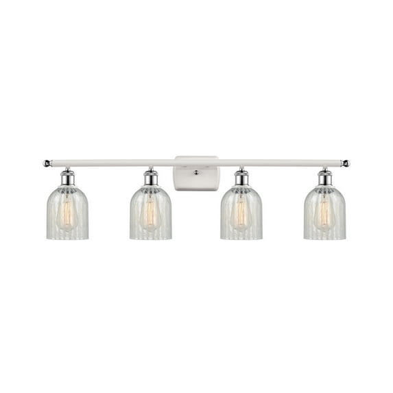 Innovations 516-4W-WPC-G2511 Caledonia 3 Light Bath Vanity Light part of the Ballston Collection, White and Polished Chrome