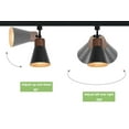thumbnail image 2 of KAYYELAMP Walnut Base Black Metal Shade J-Type Adjusted Angle Rotated Degree Full Spectrum Bulb 4500K 10W Track Light Vintage Design for Plants Flowers, 2 of 6