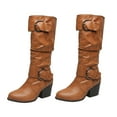 thumbnail image 1 of Minnieouse Botas de tacón alto de piel sintética para mujer, 1 par, portátiles, elegantes, a la moda, de Color sólido, para invierno y otoño, Calzado Amarillo talla 39, 1 of 6