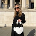 thumbnail image 6 of Heart Shaped Furry Crossbody Bag for Women, Soft Faux Fur Handbag with Detachable Chain Strap, Fashionable Cute Purse for Daily Use Parties and Holidays, Lovely Gift for Girls, 9.8*7.9in, White, 6 of 6