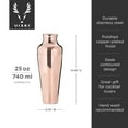 thumbnail image 4 of Viski Parisian Cocktail Shaker for BBQ Party, Home Bar Gifts, 25oz, Copper, 4 of 10