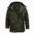 thumbnail image 4 of Chaqueta Con Capucha Y Bolsillos De Abrigo De Lana Gruesa Y Cálida De Manga Larga Para Hombre De Talla Grande Likrtyny Caballero, 4 of 5