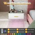 thumbnail image 6 of Glavbiku Nightstand with 1 Drawer,Acrylic Base USB Wireless Charging Station for Home,Adult,White, 6 of 10