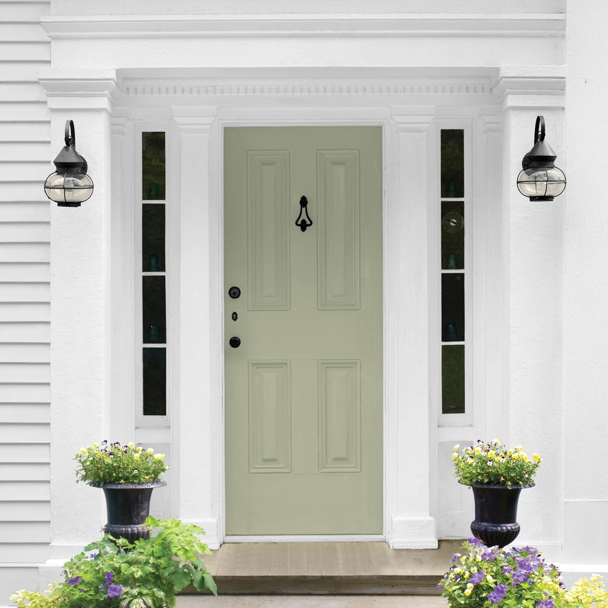 Glidden One Coat Olive Sprig / Green Semi-Gloss Exterior Paint with Primer, 1 Gallon