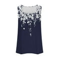 thumbnail image 4 of Tank Tops for Women Plus Size Sleeveless Casual Collar Loose Top Dark Blue XL, 4 of 5