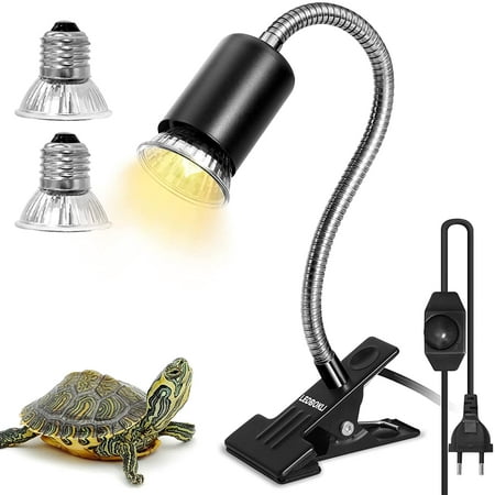 2 UVA UVB 25W and 50W Bulbs, Reptiles Lamp Heated Terrestrial Turtle
