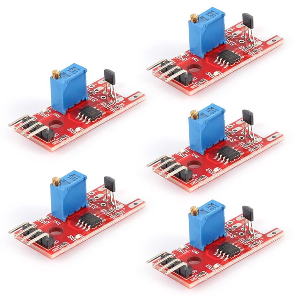 Juegos de módulos de sensores KY-024 Kits de módulo de conteo de velocidad del sensor de interruptores magnéticos lineales Hall 5pcs FLhrweasw El nuevo