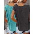 thumbnail image 4 of MORTTIC 2-Pack Women's V-Neck Sleeveless Tank Tops Loose Fit Casual Summer Beach Shirts, XL, 4 of 5