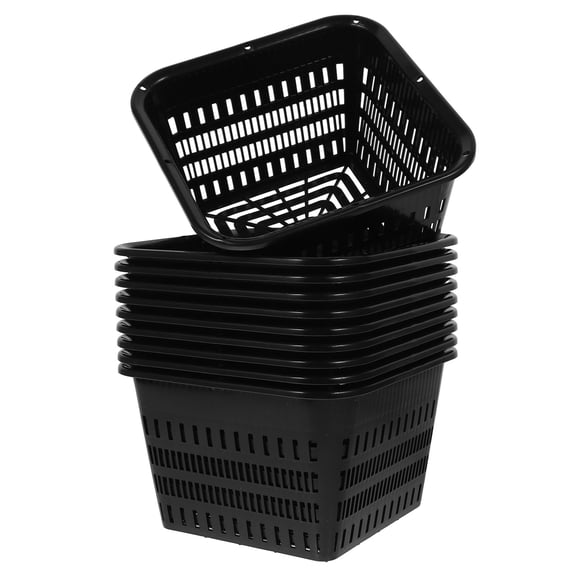 MOKKHNB 10Pcs Gardening Root Control Black Plastic Flower Pots with Hanging Feature and Breathable Design