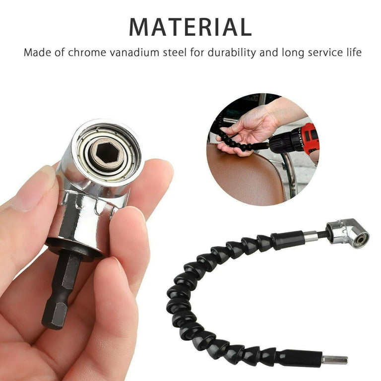 Right Angle Drill Bit Flexible Rotary Drill Bit Tool Set Extension Drive  Flexible Shaft Attachment Compatible For Dremel