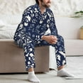 thumbnail image 5 of Mens Pajamas Set, Plant print Button Down Long Sleeve Loungewear Sleepwear Pjs sets for Men, 5 of 5