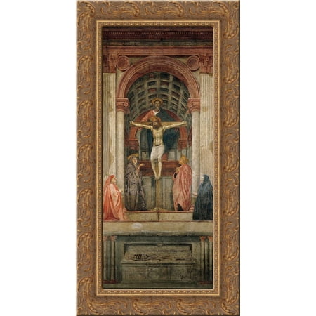 The Trinity 16x24 Gold Ornate Wood Framed Canvas Art by Masaccio Tommaso