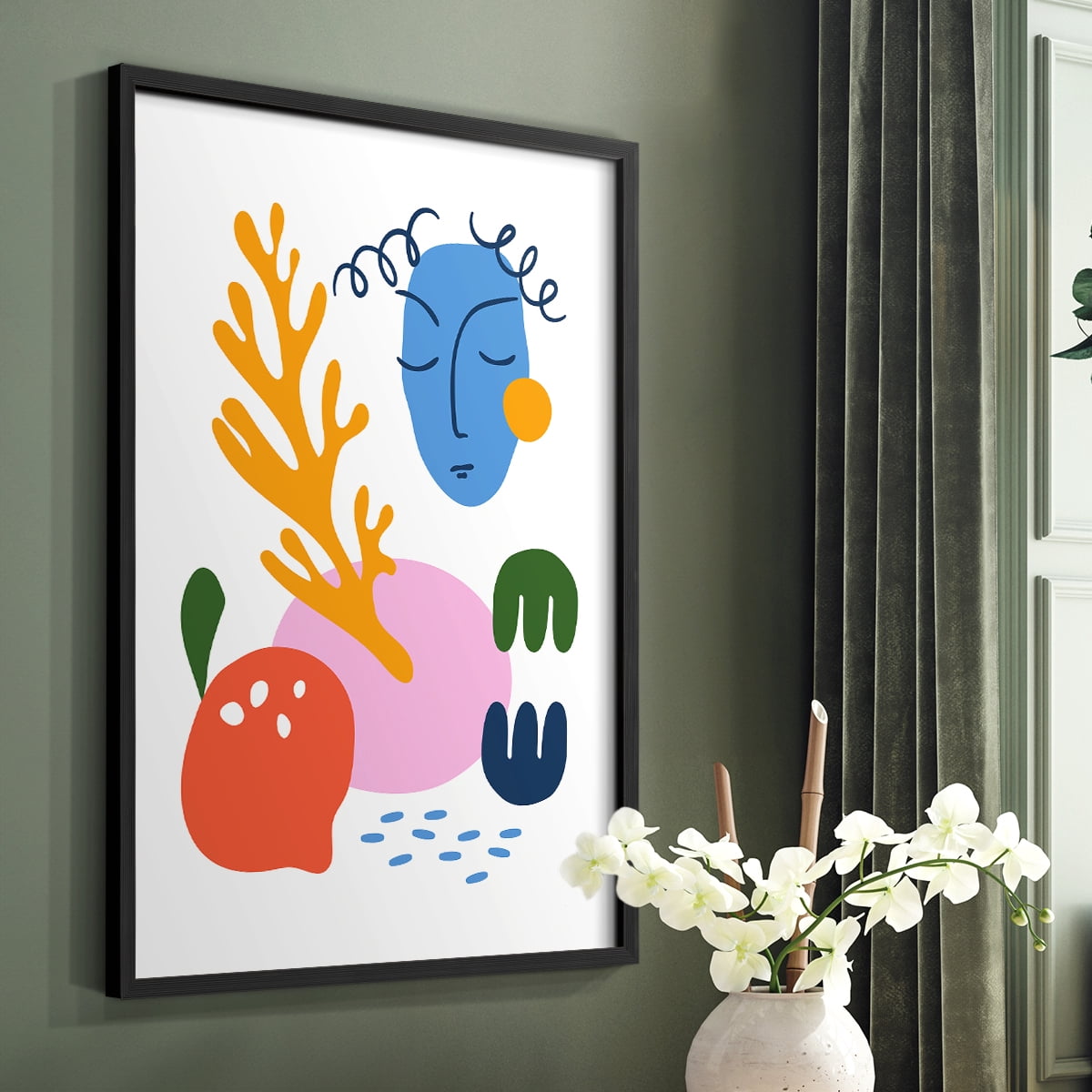Matisse CDLIII in Black Solid Wood Framed Print No Nail Hanging