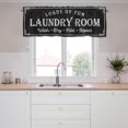 thumbnail image 5 of Funny Laundry Room Kitchen Curtains Valance for Windows, Black Vintage Farmhouse Short Half Topper Rod Pocket, Wash Dry Fold Repeat Loads of Fun Quotes Home Living Room Bedroom Decor 54, 5 of 6