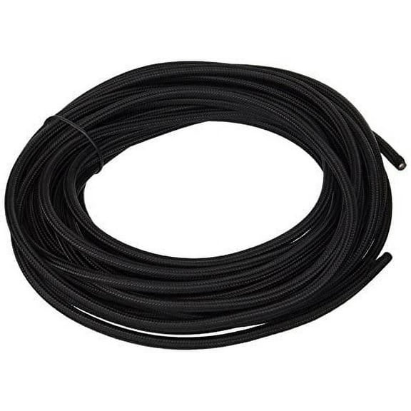 NUODIFAN 32.8ft Round 18/2 Rayon Covered Wire,Antique Industrial Electrical Cloth Cord,Vintage Style Lamp Cord Strands(Black)