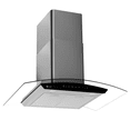 thumbnail image 1 of Campana de cocina 90 cm de pared cristal curvo y acero Inoxidable Fline Tromso 90, 1 of 6