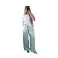 thumbnail image 4 of Women's High Waisted Drawstring Pockets Wide Leg Pants Woman Plaid Trousers for Casual Summer Light Green XXL, 4 of 10