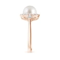 thumbnail image 3 of ANGARA South Sea Cultured Pearl Halo Engagement Ring in 14K Rose Gold for Women | June Birthstone, Birthday, Anniversary, Jewelry Gift for Women | Pearl Ring, 3 of 8