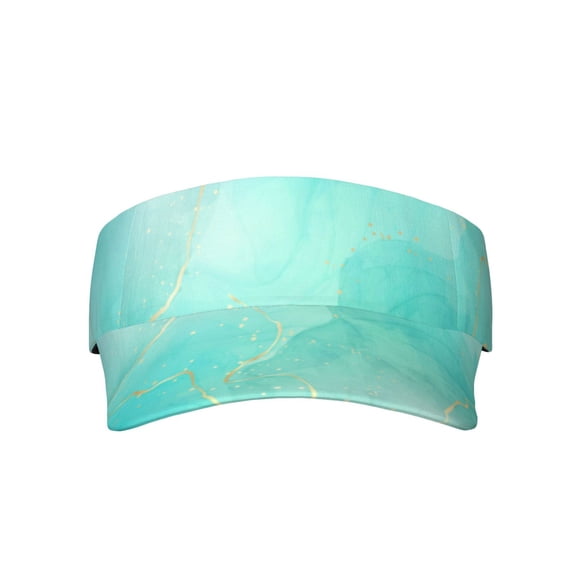 KLL Sport Sun Visor Hats Ball Caps Empty Top Baseball Sun Cap for Men Women-Cyan Mint Marble