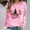 Pink, variant on asdoklhq Christmas Women Sweatshirt Women's Round Neck Christmas Printed Sweatshirt Long Sleeved Top Sweatshirt Gray XS
