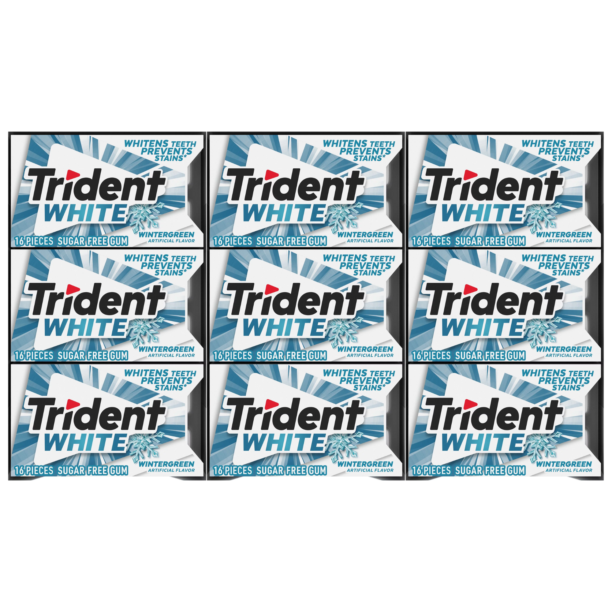 Trident White Wintergreen Sugar Free Gum, 27 Packs of 48 Pieces (432 Total Pieces) BIG TRIPLE PLAY