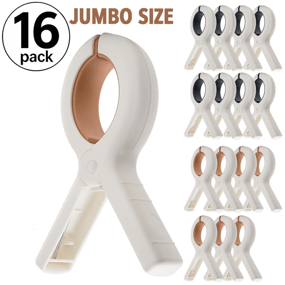 Minorsun Large Beach Towel Clips for Beach Chairs 16 Pack, 5.1 inch Towel Hoder Clips with Silicone Pad, Heavy Duty Clothes Pins for for Pool Chair