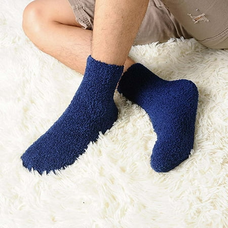 

Cuhas-Mens Thick Warm Coral Fleece Slipper Non-slip Cotton Socks Floor Towel