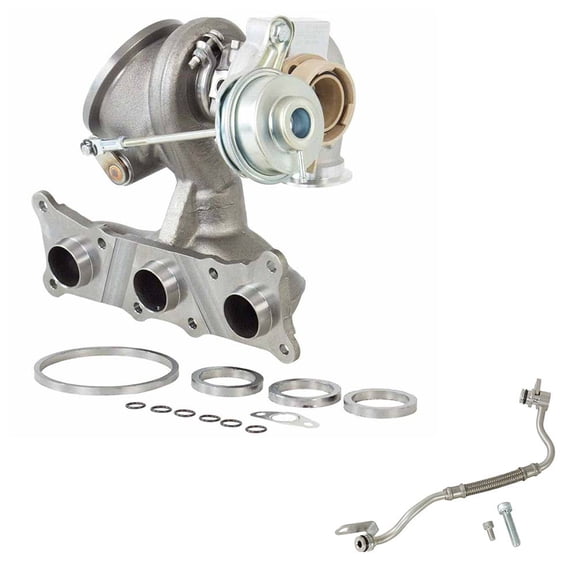 For BMW X6 740i 740Li 2008-2012 Turbo Turbocharger w/ Gaskets & Oil Line - BuyAutoParts