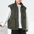 thumbnail image 1 of Abrigo y chaquetas casuales sin mangas y sin capucha de color sólido para niños, abrigo cálido sin mangas, chaqueta de polar, abrigo mediano a grande resistente al sudor para jóvenes, blusa de poliést, 1 of 6