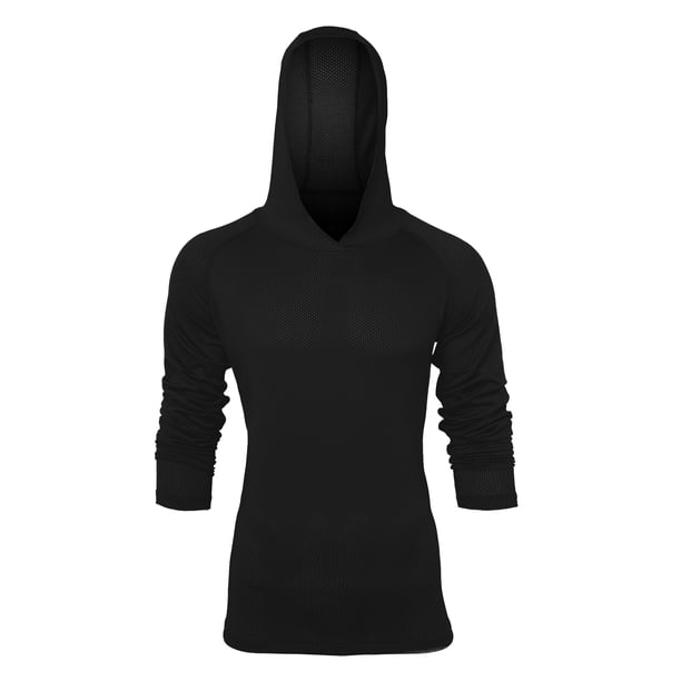 Mens Lightweight T shirt Pullover Long-Sleeve Hooded Sweatshirt