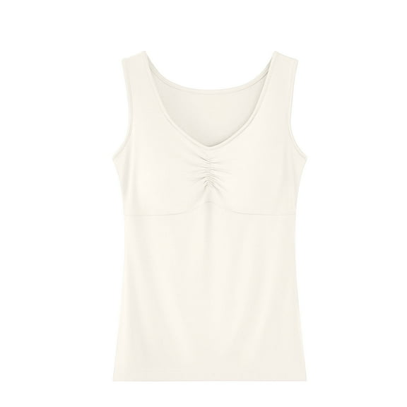 Womens Undershirt Built-in Pad Pajama Top Lightweight Short Sleeve Nightwear Casual Base Layer