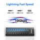 thumbnail image 3 of Hub USB alimentado LEINSIS Hub USB 3.2/USB C de 10 puertos con adaptador, 3 of 8