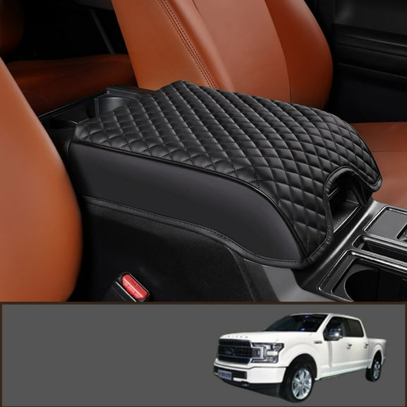 ST SoleMe.Tc Custom Center Console Cover Pad Compatible with 2015-2020 Ford F150 Car Armrest Seat Box Cover Anti-Scratch Protector, Interior Accessories, Small Grid