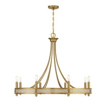 Warm Brass Eight Light Chandelier from the Camden Collection