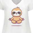thumbnail image 4 of Inktastic Meditating Sloth Women's Plus Size V-Neck T-Shirt, 4 of 5