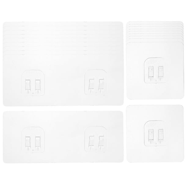 20 ganchos adhesivos transparentes con ventosa para estantes de ducha o baño, sin necesidad de taladrar.