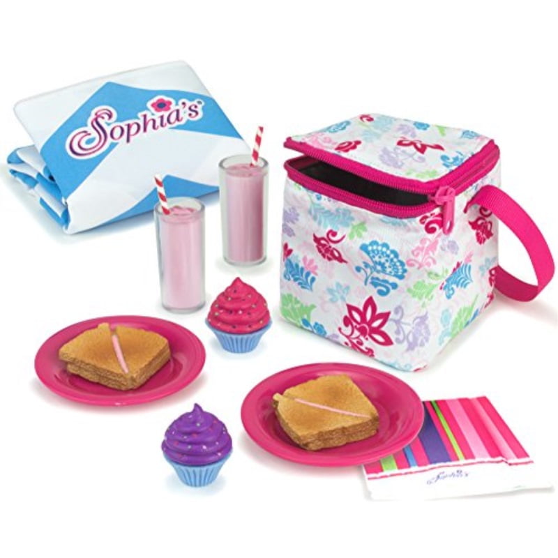 25 Piece Tea Play Set for 18 inch American Girl Dolls Accessories by Sophia/'s