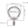 thumbnail image 3 of 10 Pcs Boulons de Levage Anneaux Écrou Fileté Mâle Attache Acier Inoxydable 304, Lot de-10, M8, 3 of 4