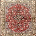 thumbnail image 1 of Ahgly Company Indoor Square Traditional Fire Brick Red Persian Area Rugs, 4' Square, 1 of 6
